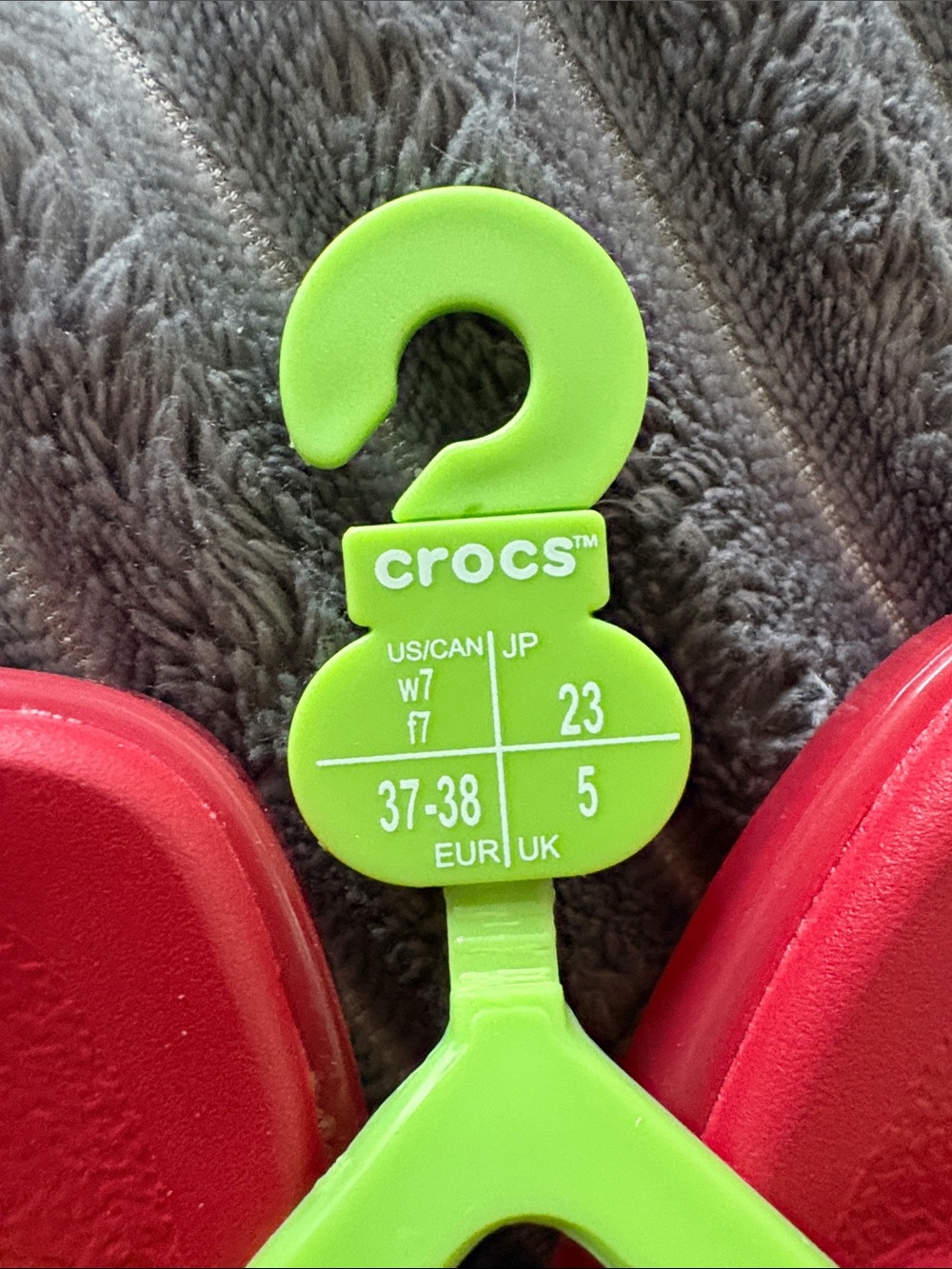 CROCS Bright Red Flip Flop Sandals - Picture 2 of 3